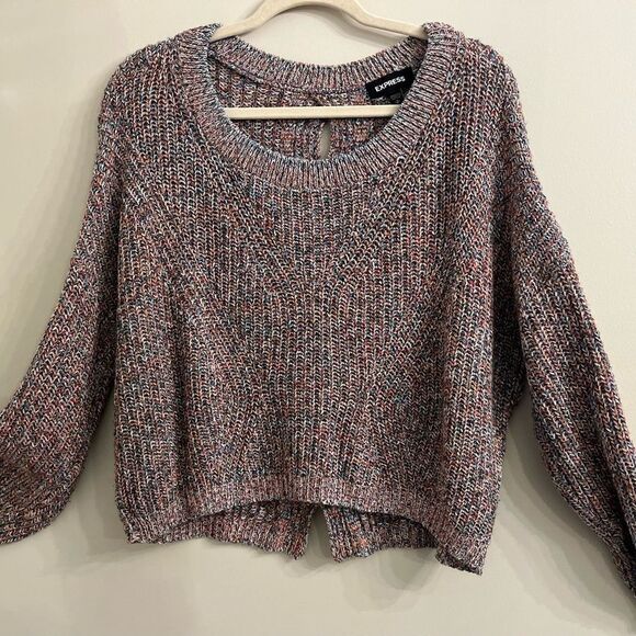 Express Colorful Crew Neck Sweater with Relaxed Fit and Chunky Knit - Picture 5 of 5